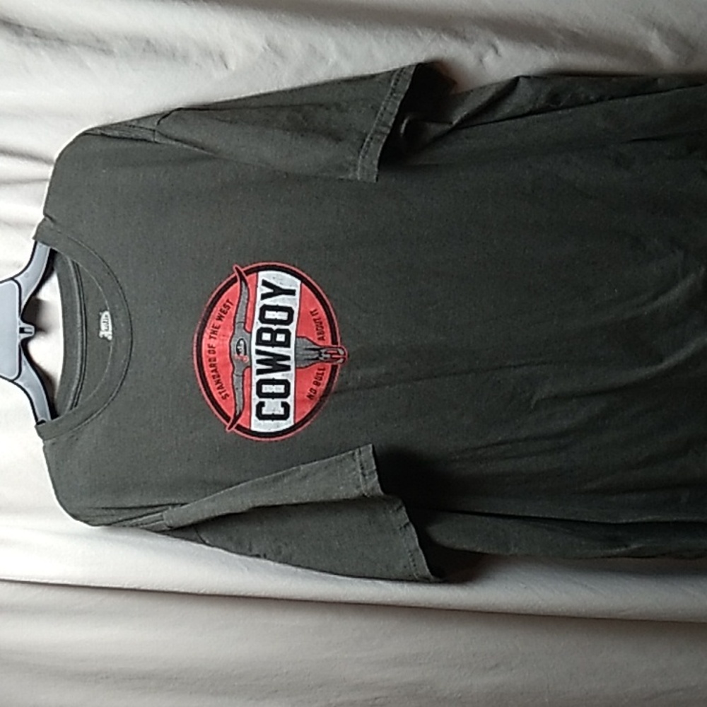 Men's NWOT Justin 3XL Cowboy shirt in gray & red.